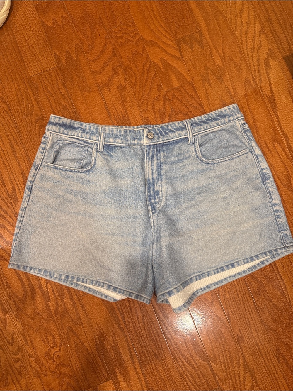 Abercrombie YPB fleece denim look shorts